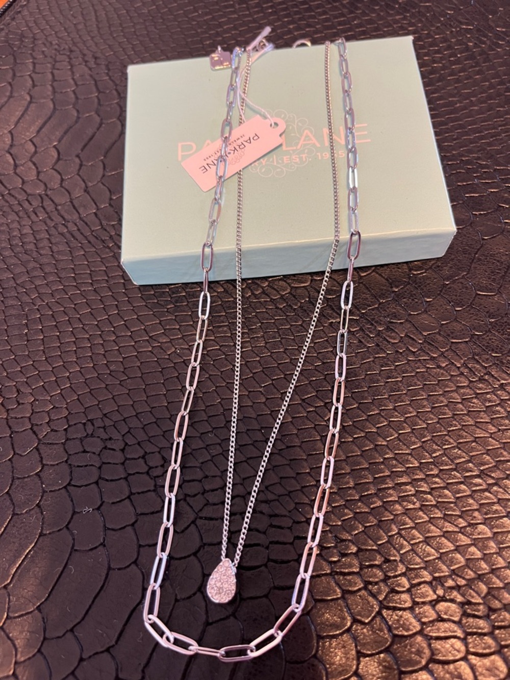 Park Lane Silver Layered Teardrop Pendant Necklace